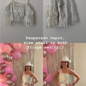 White Fringe Crop Top and Skort